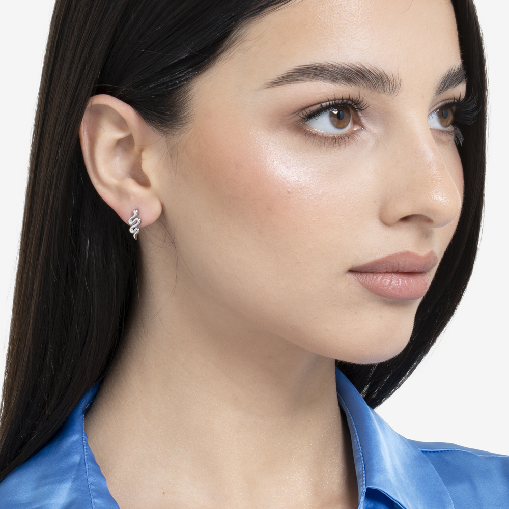 MONO ORECCHINO DONNA IN ACCIAIO  CON SERPENTE