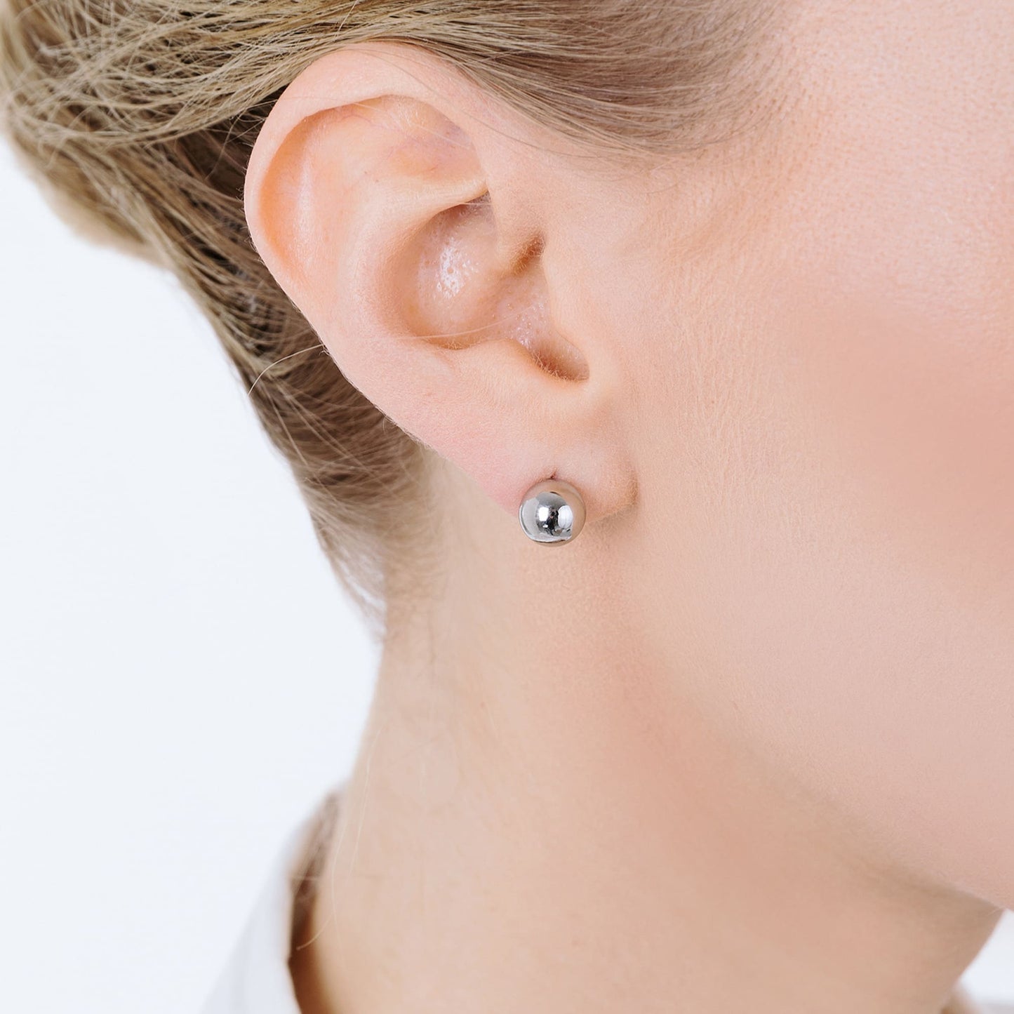 BOUCLES D'OREILLES EN ACIER POUR FEMMES AVEC SPHÈRE