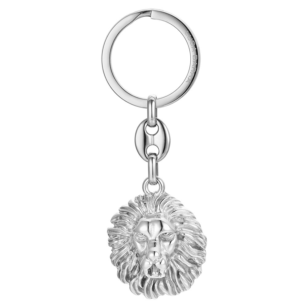 PORTE-CLÉS EN ACIER TÊTE DE LION