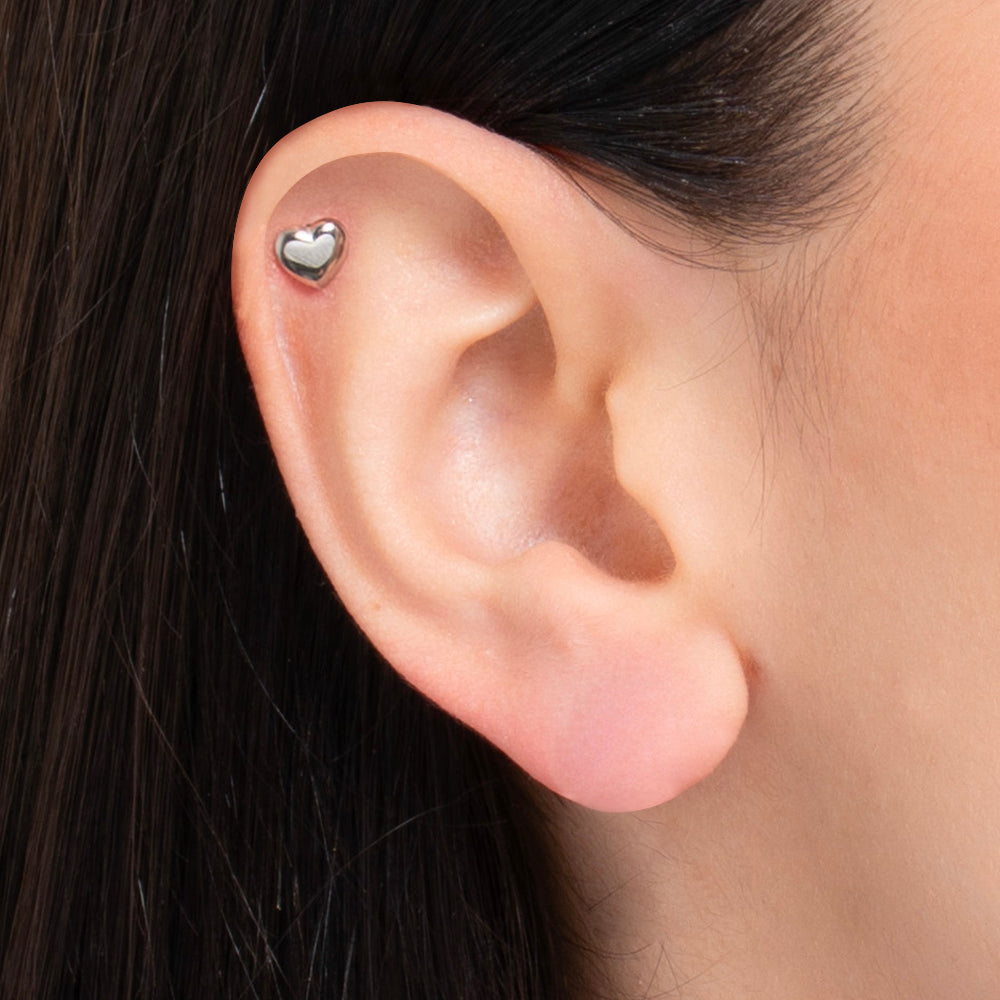 PIERCING ORECCHIO DONNA IN ACCIAIO FORMA CUORE