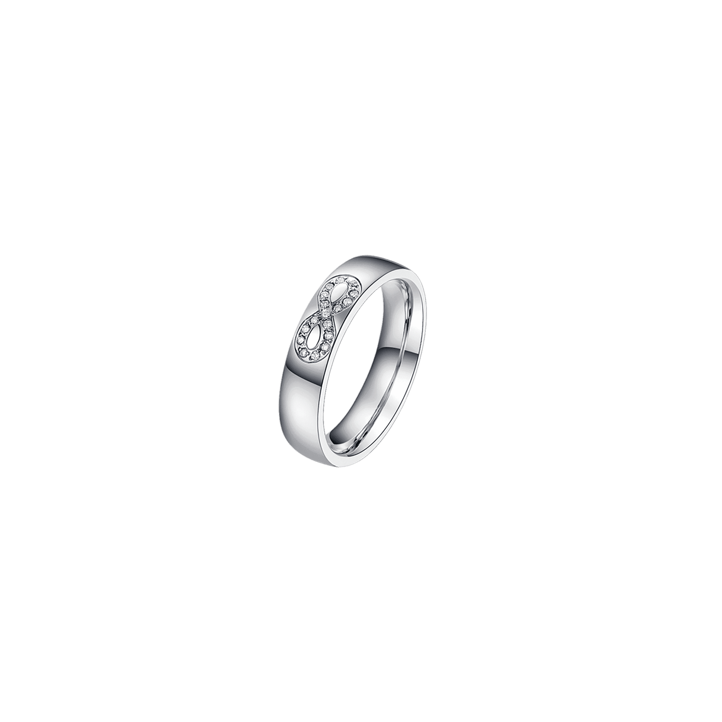 BAGUE POUR FEMME ET HOMME EN ACIER AVEC CRISTAUX BLANCS INFINIS Luca Barra