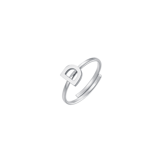 FEMME ANNEAU EN ACIER AVEC LETTRE