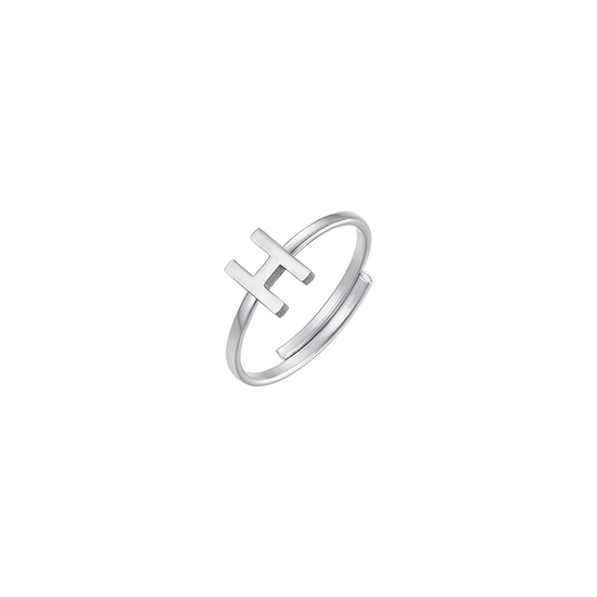 FEMME ANNEAU EN ACIER AVEC LETTRE