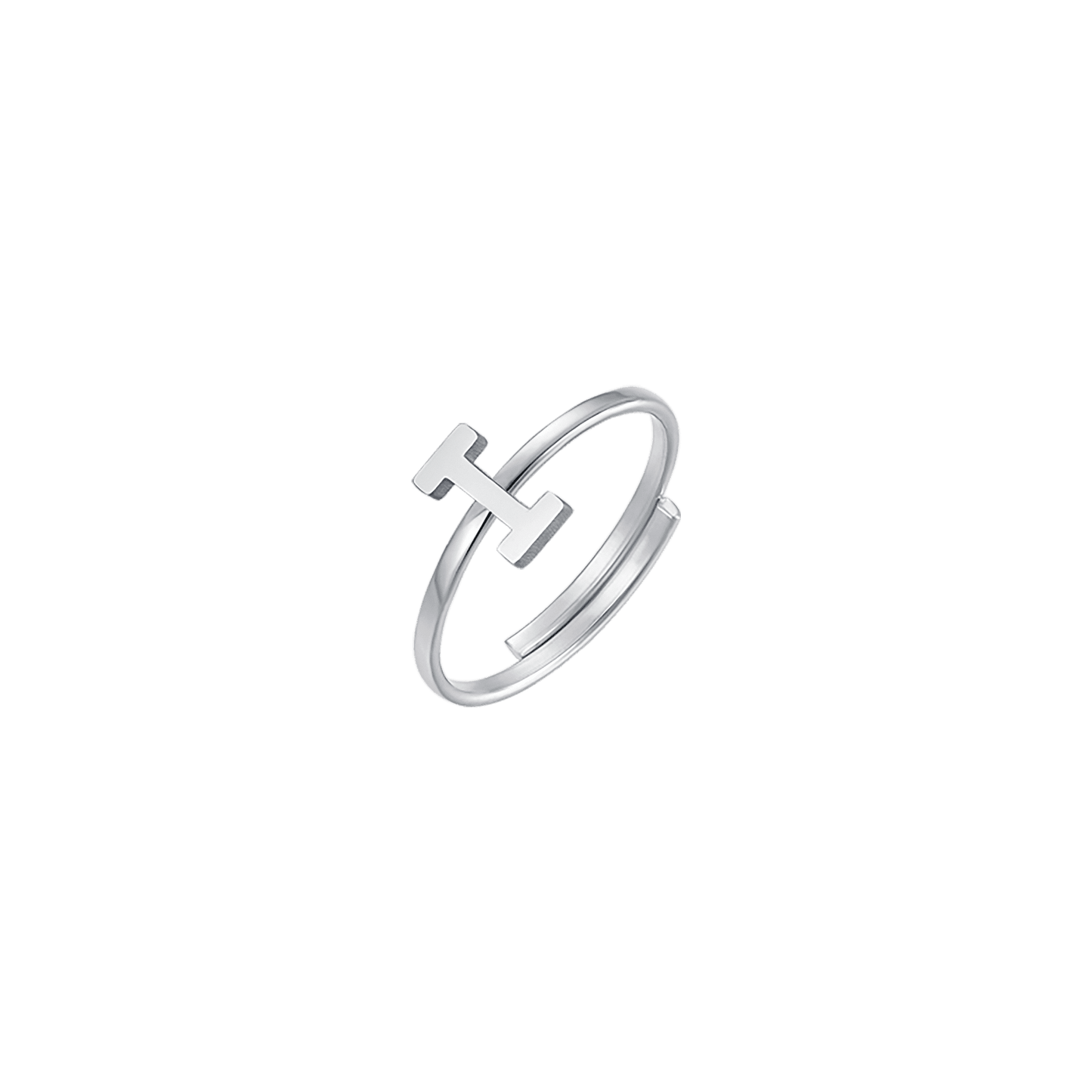 FEMME ANNEAU EN ACIER AVEC LETTRE