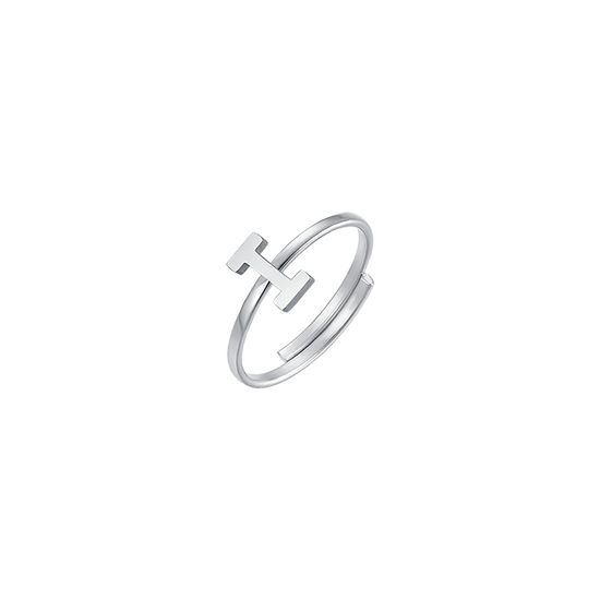 FEMME ANNEAU EN ACIER AVEC LETTRE