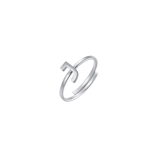 FEMME ANNEAU EN ACIER AVEC LETTRE