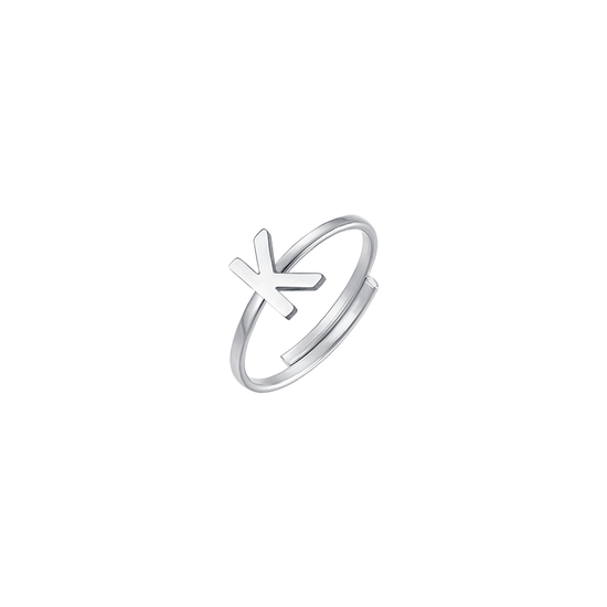 FEMME ANNEAU EN ACIER AVEC LETTRE