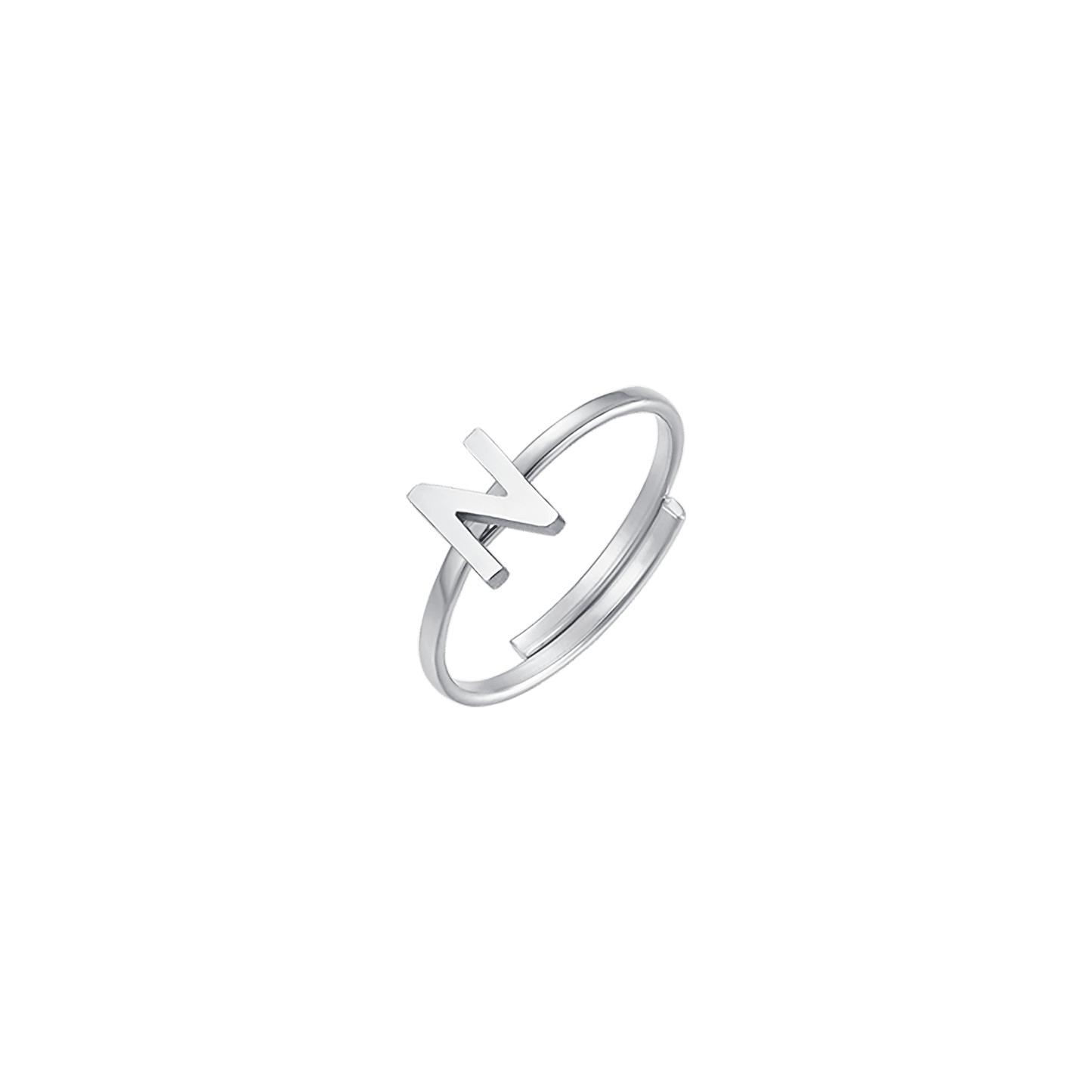 FEMME ANNEAU EN ACIER AVEC LETTRE