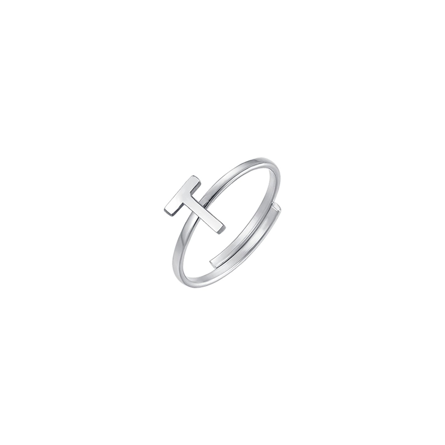 FEMME ANNEAU EN ACIER AVEC LETTRE