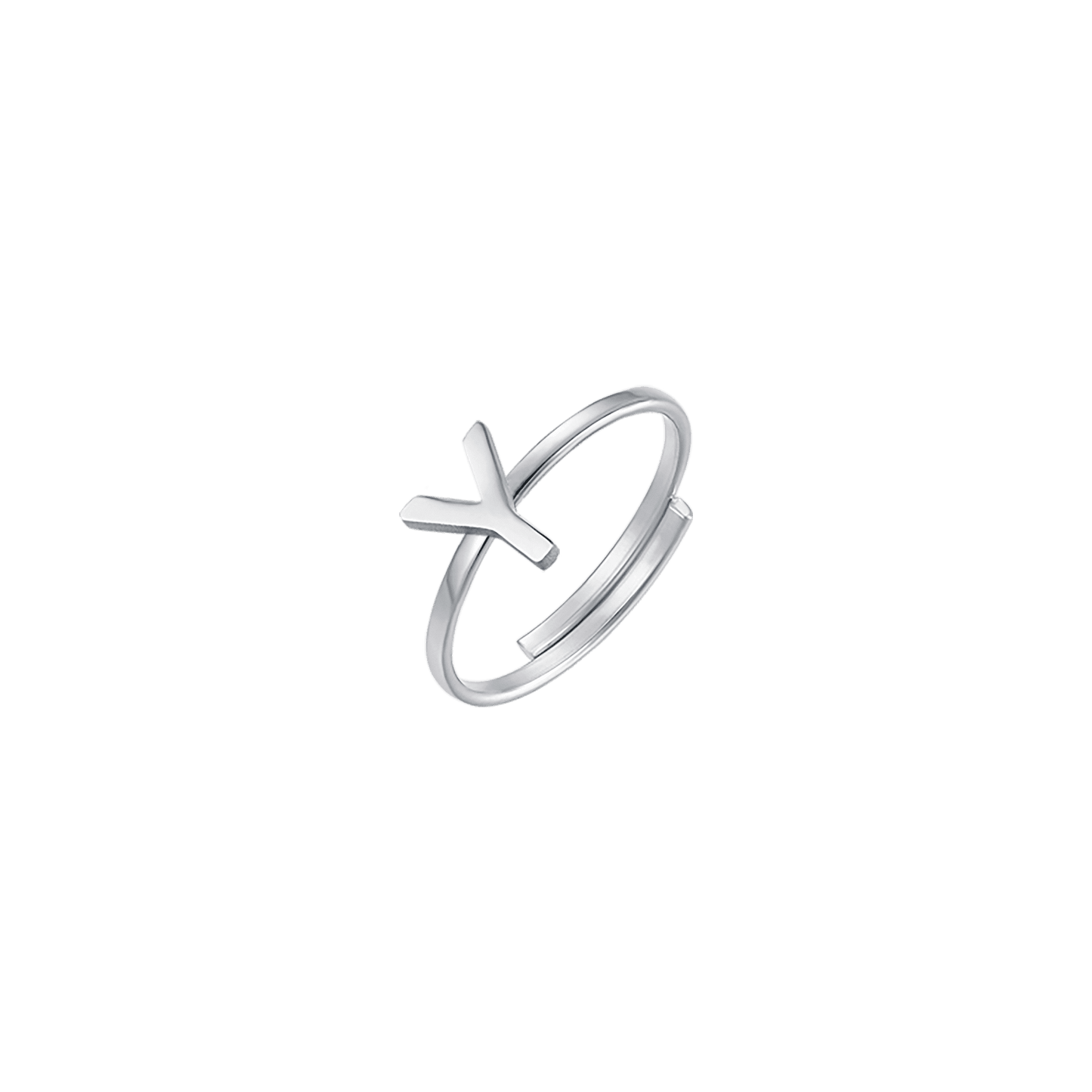 FEMME ANNEAU EN ACIER AVEC LETTRE