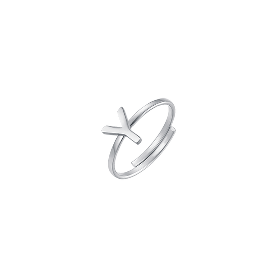 FEMME ANNEAU EN ACIER AVEC LETTRE