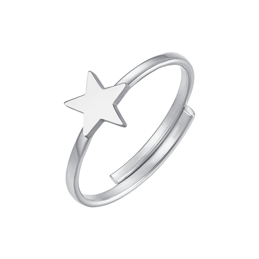 BAGUE EN ACIER POUR FEMMES AVEC ÉTOILE
