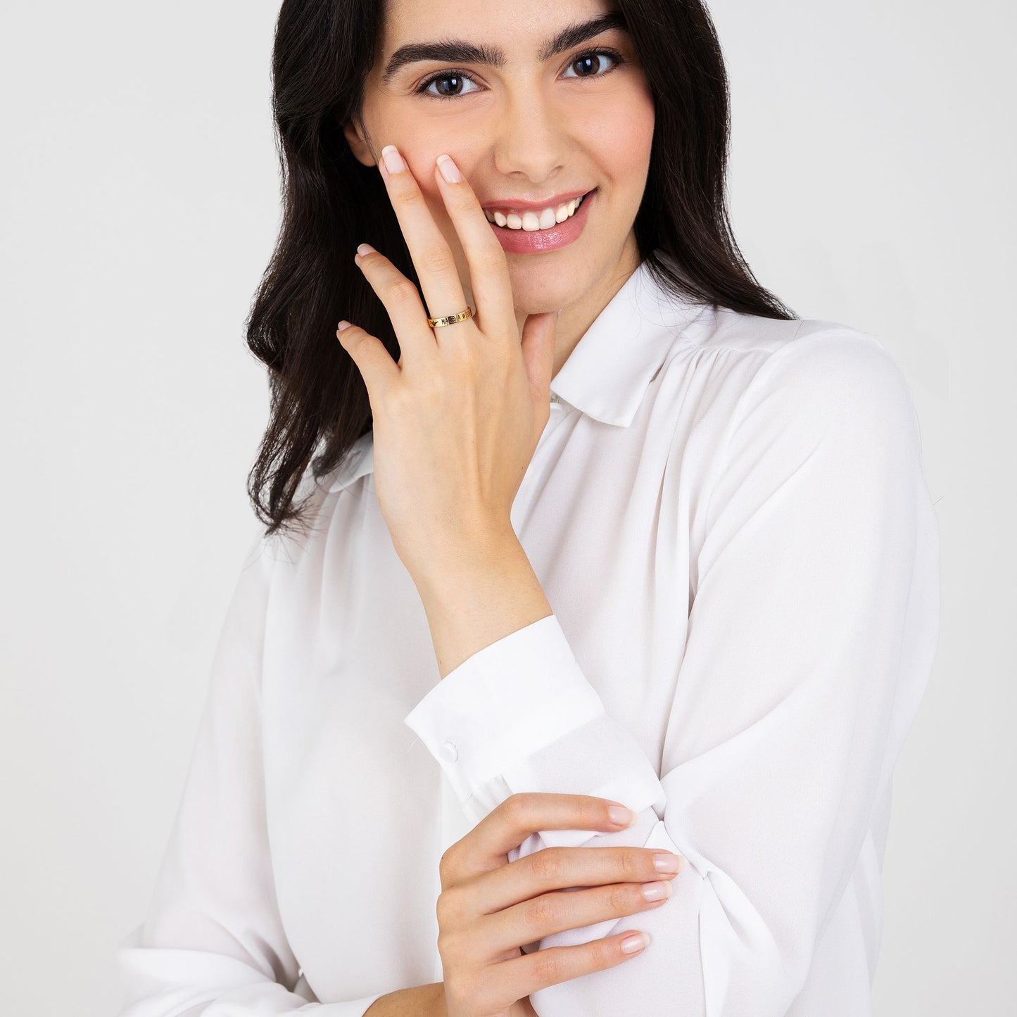 MAKE A WISH BAGUE POUR FEMME EN ACIER PLAQUÉ OR