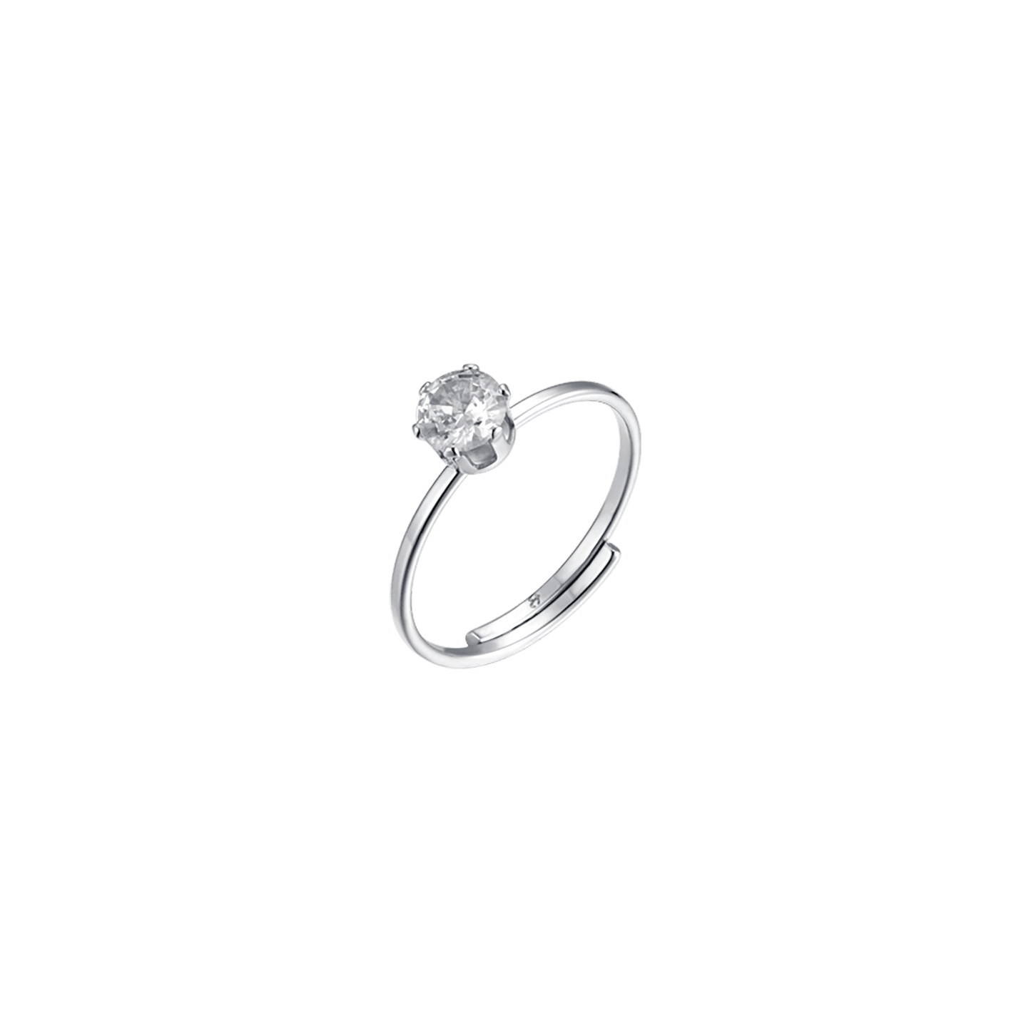 BAGUE SOLITAIRE POUR FEMME EN ACIER AVEC CRISTAL BLANC Luca Barra