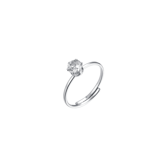 BAGUE SOLITAIRE POUR FEMME EN ACIER AVEC CRISTAL BLANC Luca Barra