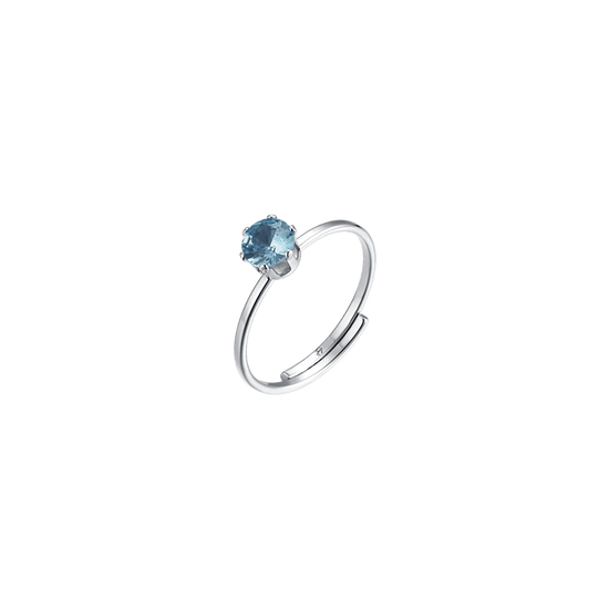 BAGUE SOLITAIRE POUR FEMME EN ACIER AVEC CRISTAL BLEU Luca Barra