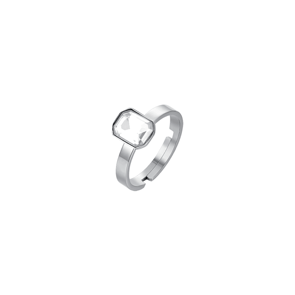 BAGUE POUR FEMME EN ACIER AVEC CRISTAUX BLANCS Luca Barra