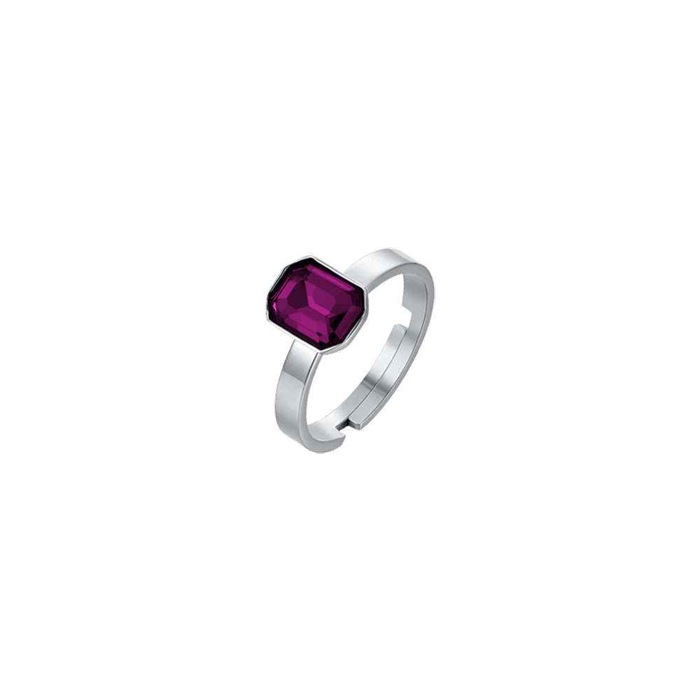 BAGUE POUR FEMME EN ACIER AVEC CRISTAUX DE FUCHSIA Luca Barra