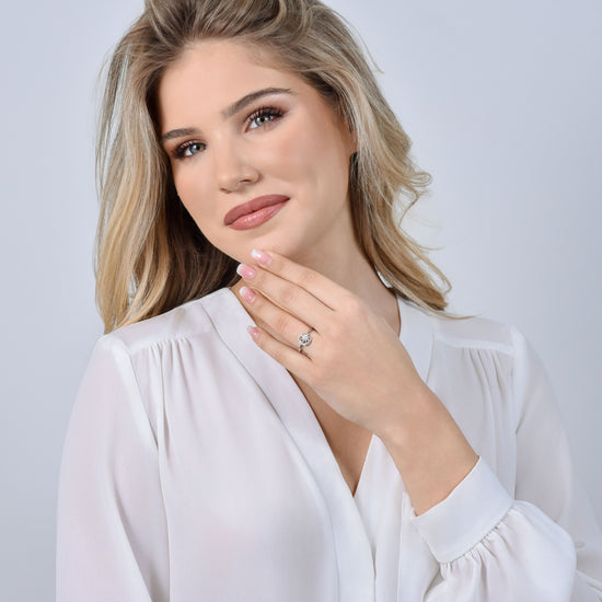 ANELLO DONNA IN ACCIAIO STELLA E LUNA CON CRISTALLI BIANCHI