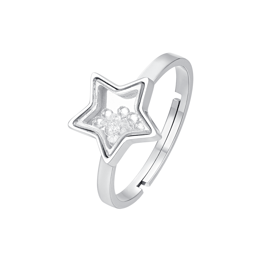 ANELLO DONNA IN ACCIAIO STELLA E ZIRCONI