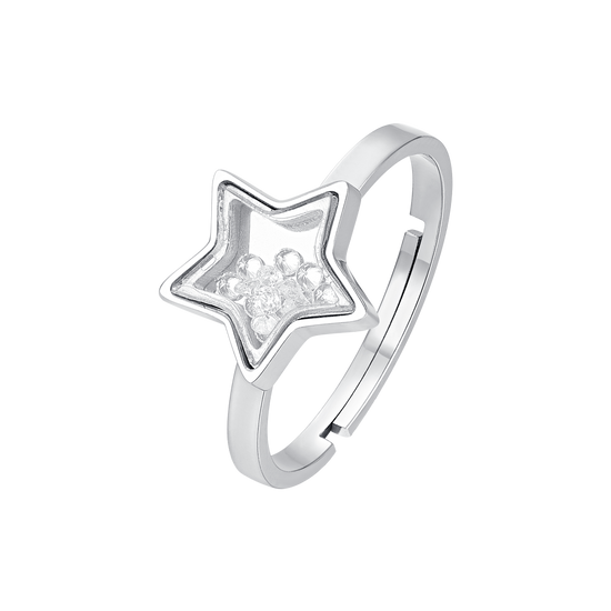 ANELLO DONNA IN ACCIAIO STELLA E ZIRCONI