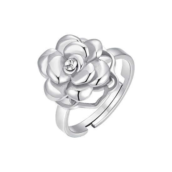 ANELLO DONNA IN ACCIAIO CON ROSA GIREVOLE