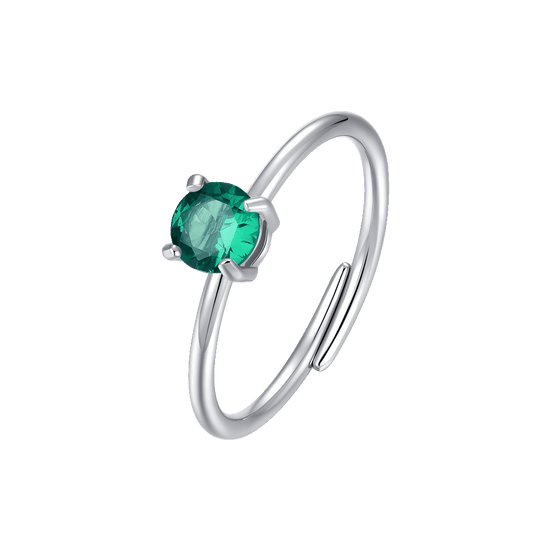 ANELLO DONNA IN ACCIAIO   ZIRCONE VERDE