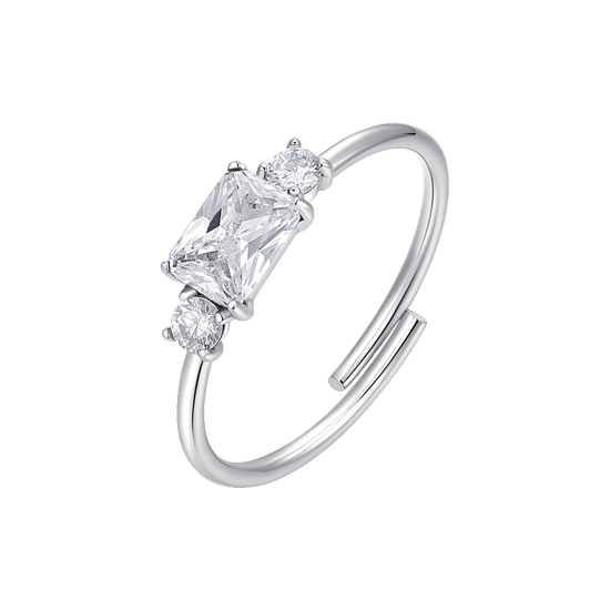 ANELLO DONNA IN ACCIAIO CON ZIRCONI BIANCHI