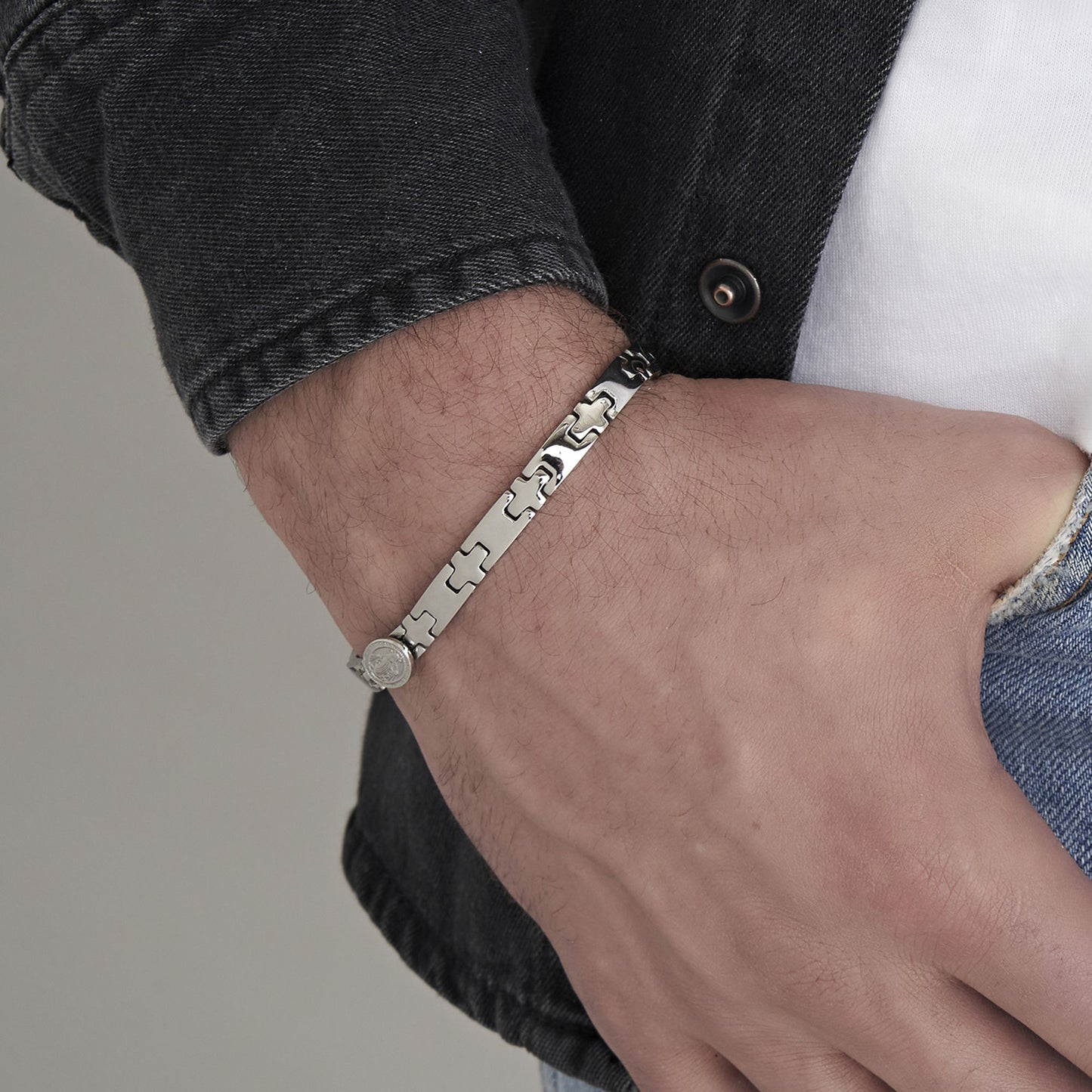 BRACELET POUR HOMMES EN ACIER ROSARIO Luca Barra