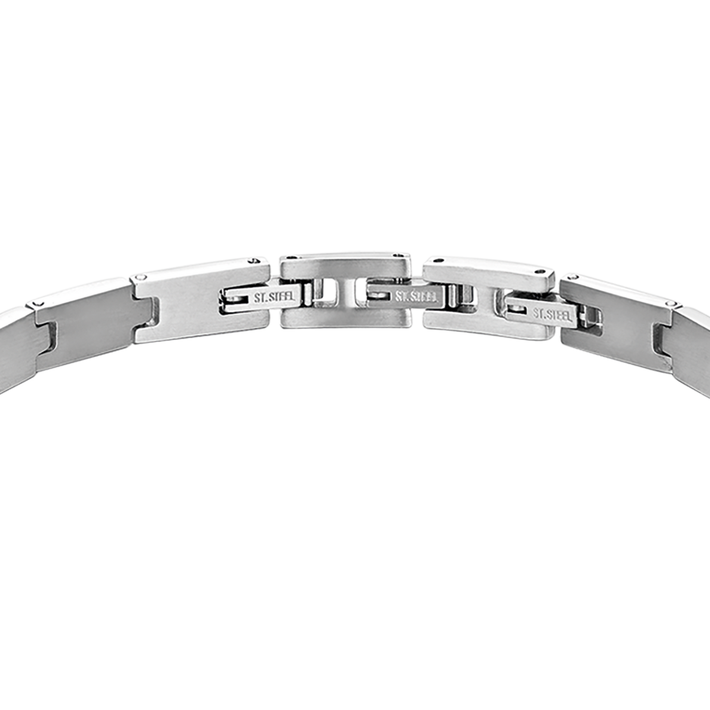 BRACELET POUR HOMME AVEC PLAQUE D'ACIER ET ÉLÉMENTS NOIRS