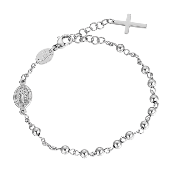 BRACELET ROSAIRE DE L'HOMME EN ACIER AVEC DES OS EN ACIER Luca Barra