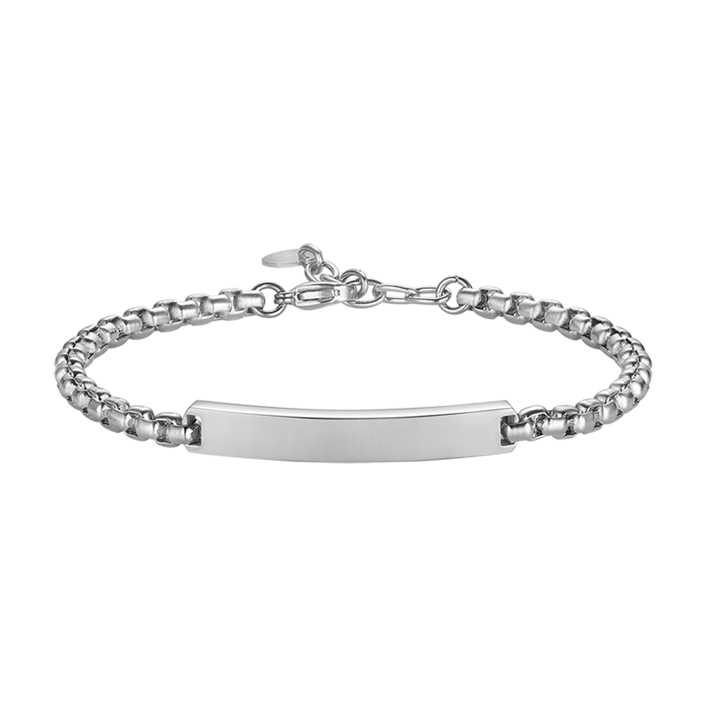 BRACELET EN ACIER POUR HOMME AVEC PLAQUE PERSONNALISABLE Luca Barra