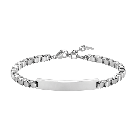 BRACELET ACIER POUR HOMME AVEC PLAQUE DE CHAÎNE Luca Barra