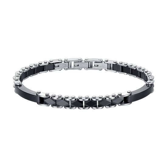 BRACELET POUR HOMME EN ACIER AVEC ÉLÉMENTS DE CERAMIQUE Luca Barra