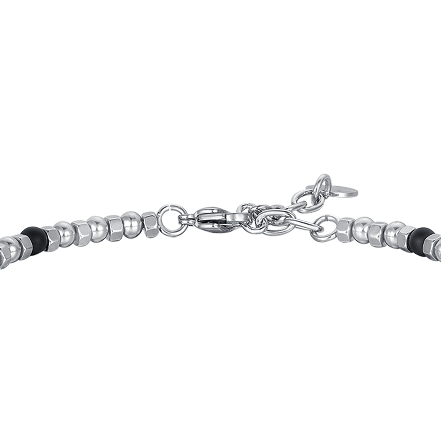 BRACELET POUR HOMME EN ACIER AVEC AGATE NOIRE ET INFINI