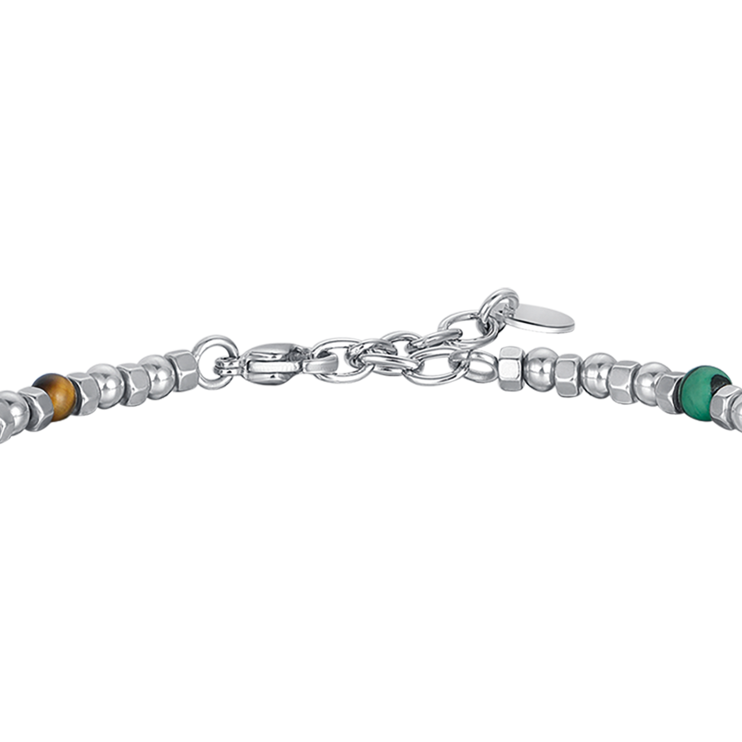 BRACELET POUR HOMME EN ACIER AVEC PIERRES DE COULEUR ET CROIX