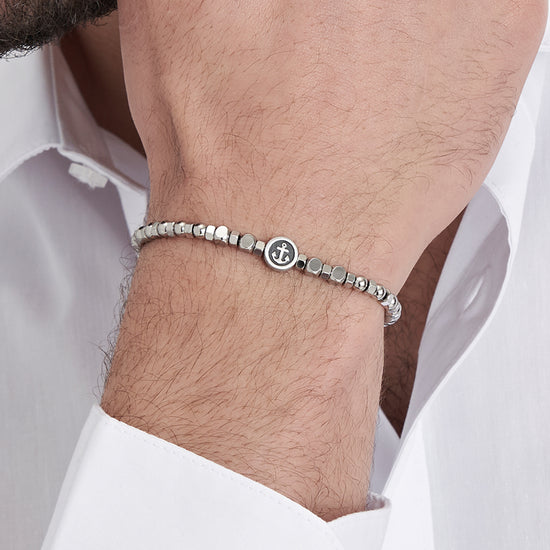 BRACELET EN ACIER POUR HOMME AVEC ÉLÉMENT D'ANCRE Luca Barra