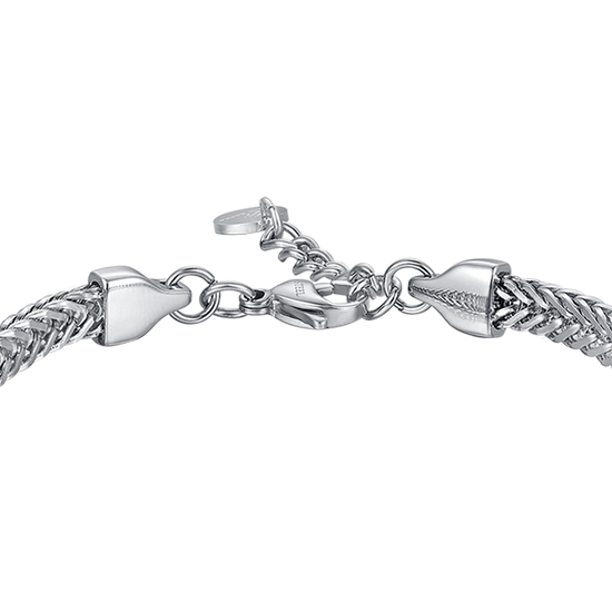 BRACELET HOMME ACIER IP PLAQUE ACIER NOIR AVEC ANCRE