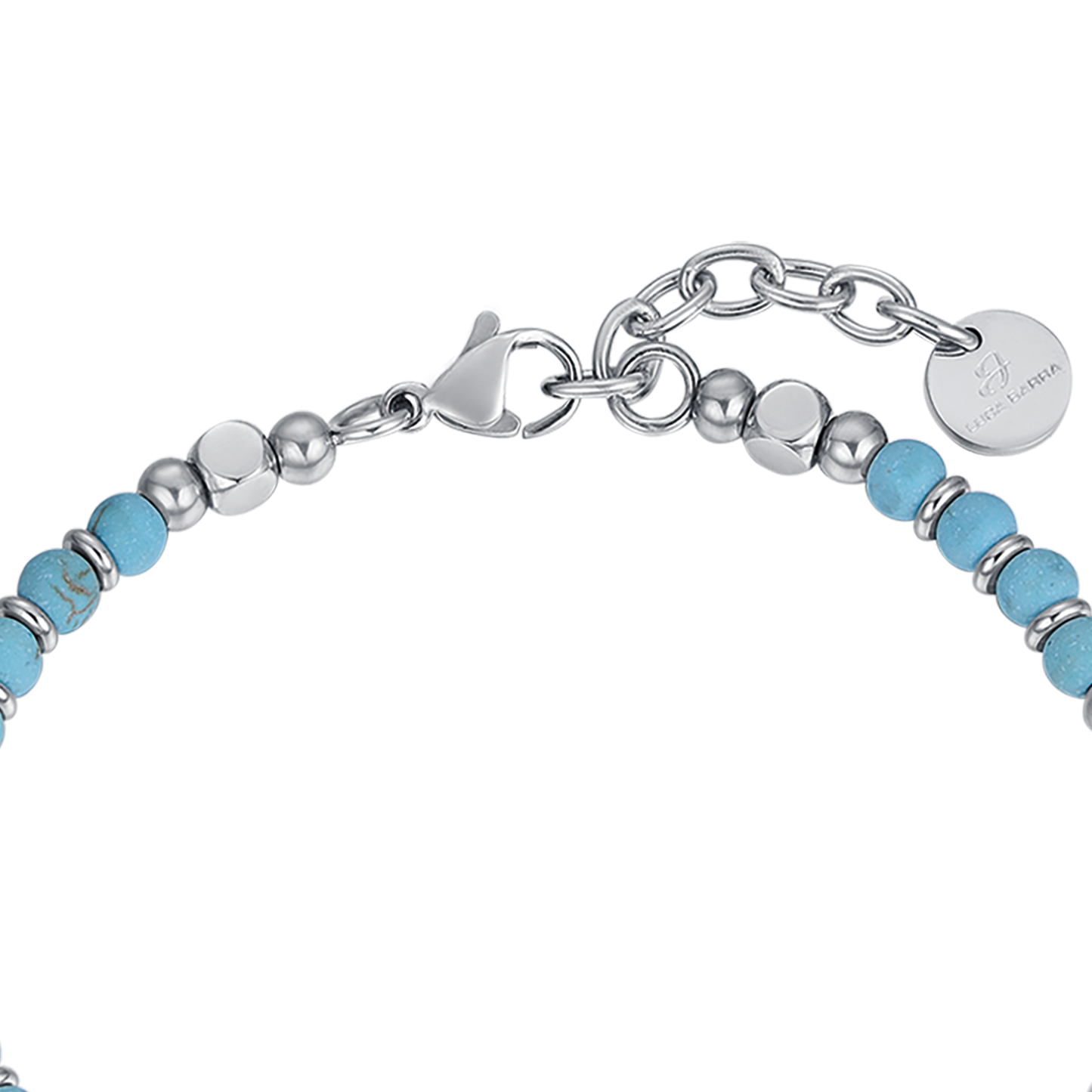 BRACELET POUR HOMME EN ACIER AVEC PIERRES TURQUOISES