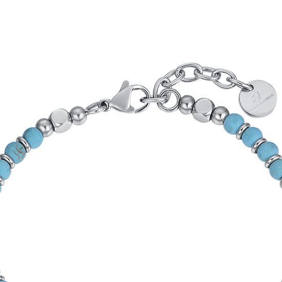 BRACELET POUR HOMME EN ACIER AVEC PIERRES TURQUOISES