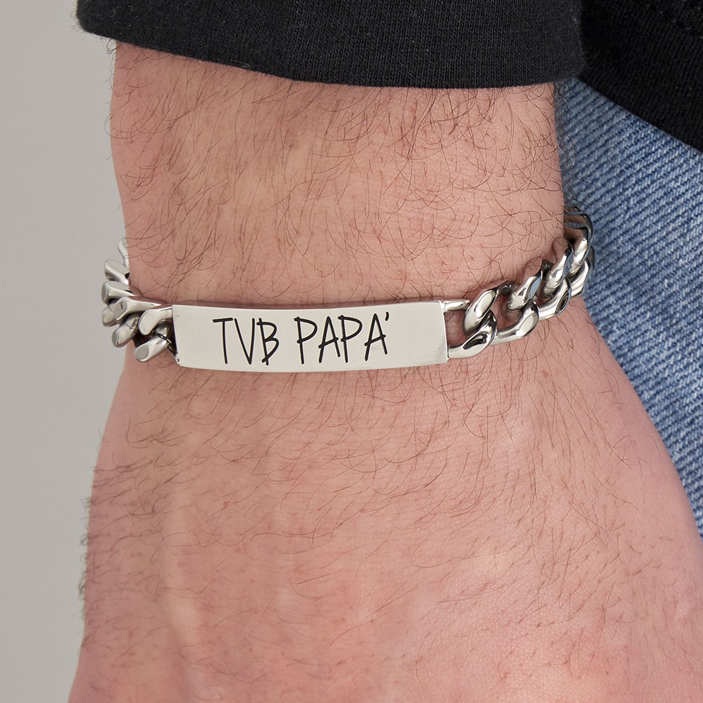 BRACELET PAPA TVB EN ACIER