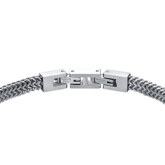 BRACELET HOMME EN ACIER AVEC PLAQUE EN FIBRE DE CARBONE