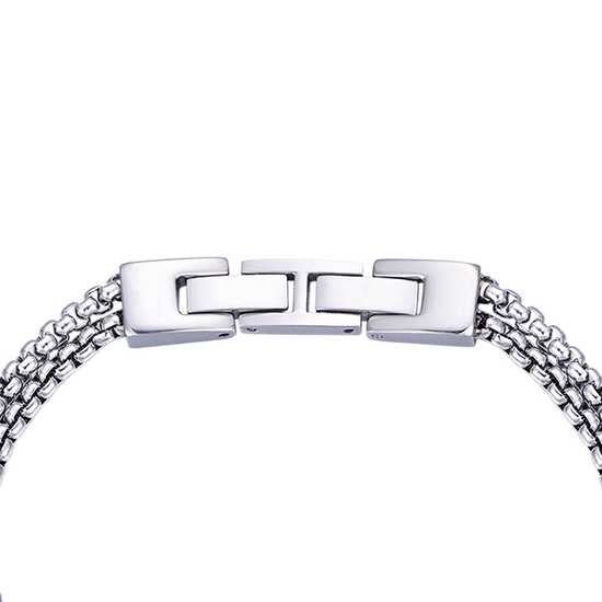 BRACELET POUR HOMME EN ACIER AVEC ÉLÉMENTS IP NOIRS ET ROSE DES VENTS