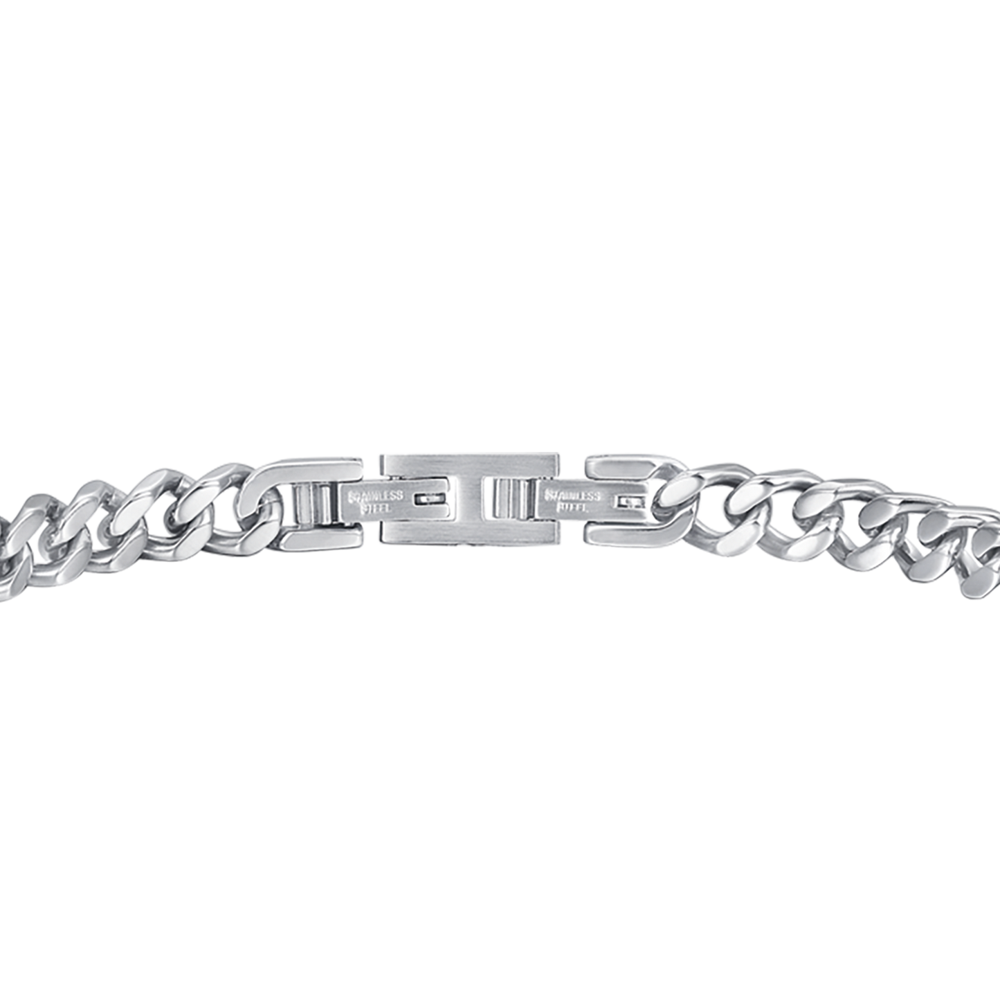 BRACELET POUR HOMME EN ACIER AVEC PLAQUE ET CRISTAUX BLANCS