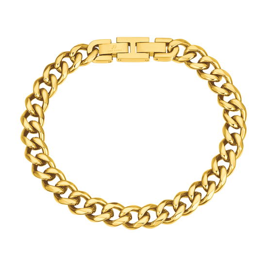 BRACELET POUR HOMME EN ACIER À MAILLONS EN ARGENT