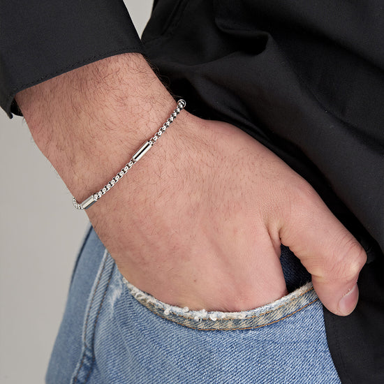 BRACELET EN ACIER POUR HOMME AVEC ÉLÉMENTS EN ACIER Luca Barra