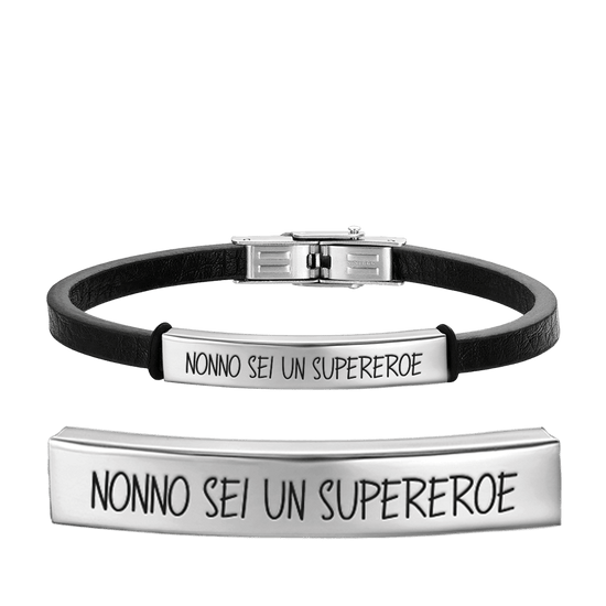 BRACELET EN ACIER POUR HOMME GRANDFATHER YOU ARE A SUPERHEROE Luca Barra