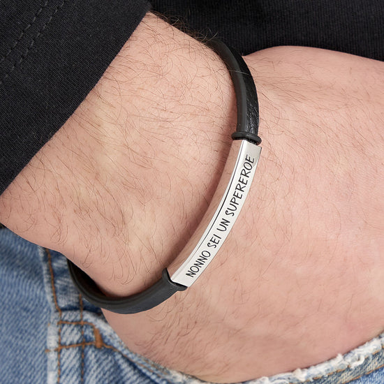 BRACELET EN ACIER POUR HOMME GRANDFATHER YOU ARE A SUPERHEROE Luca Barra