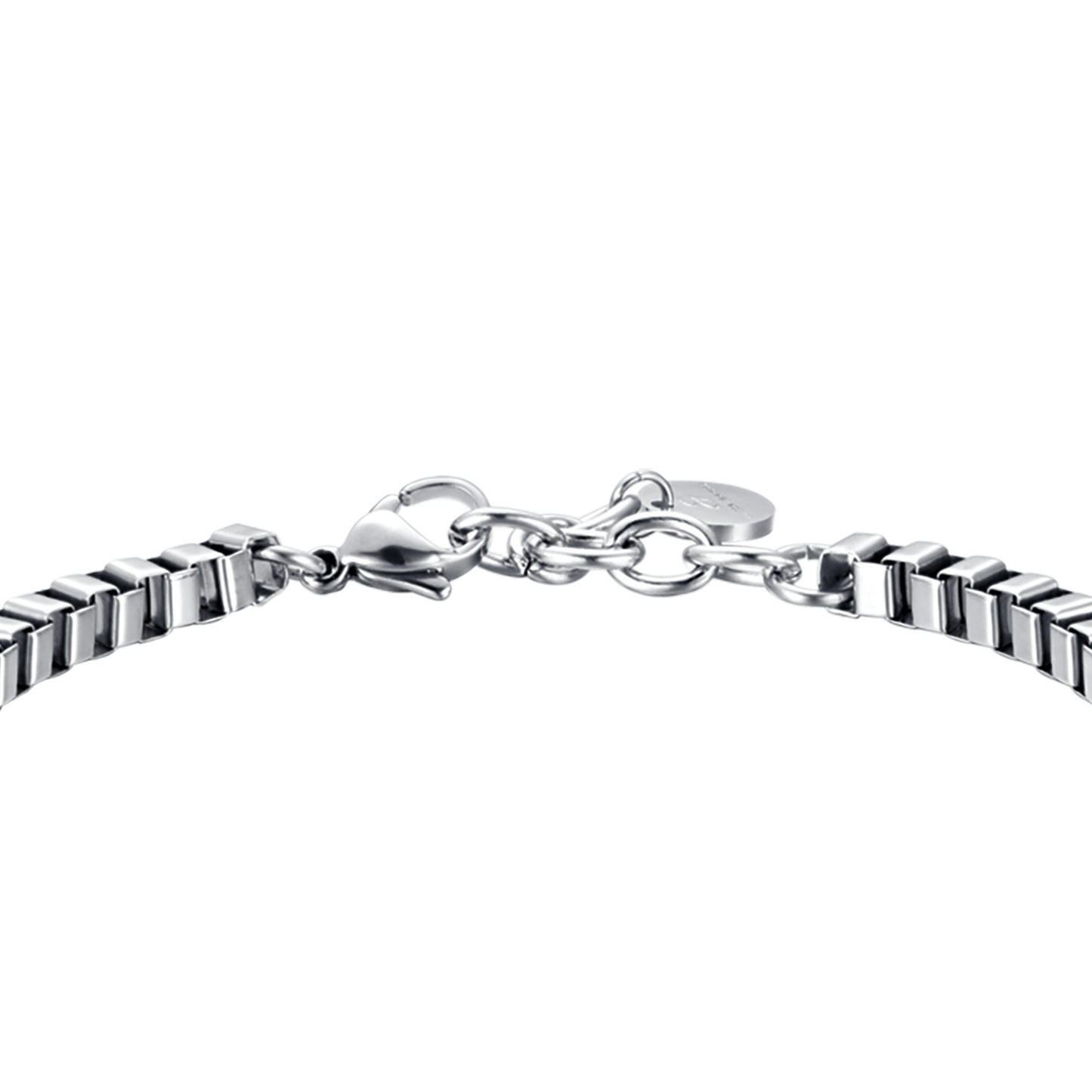 BRACELET POUR HOMME EN ACIER AVEC PLAQUE NOIRE ET CRISTAUX