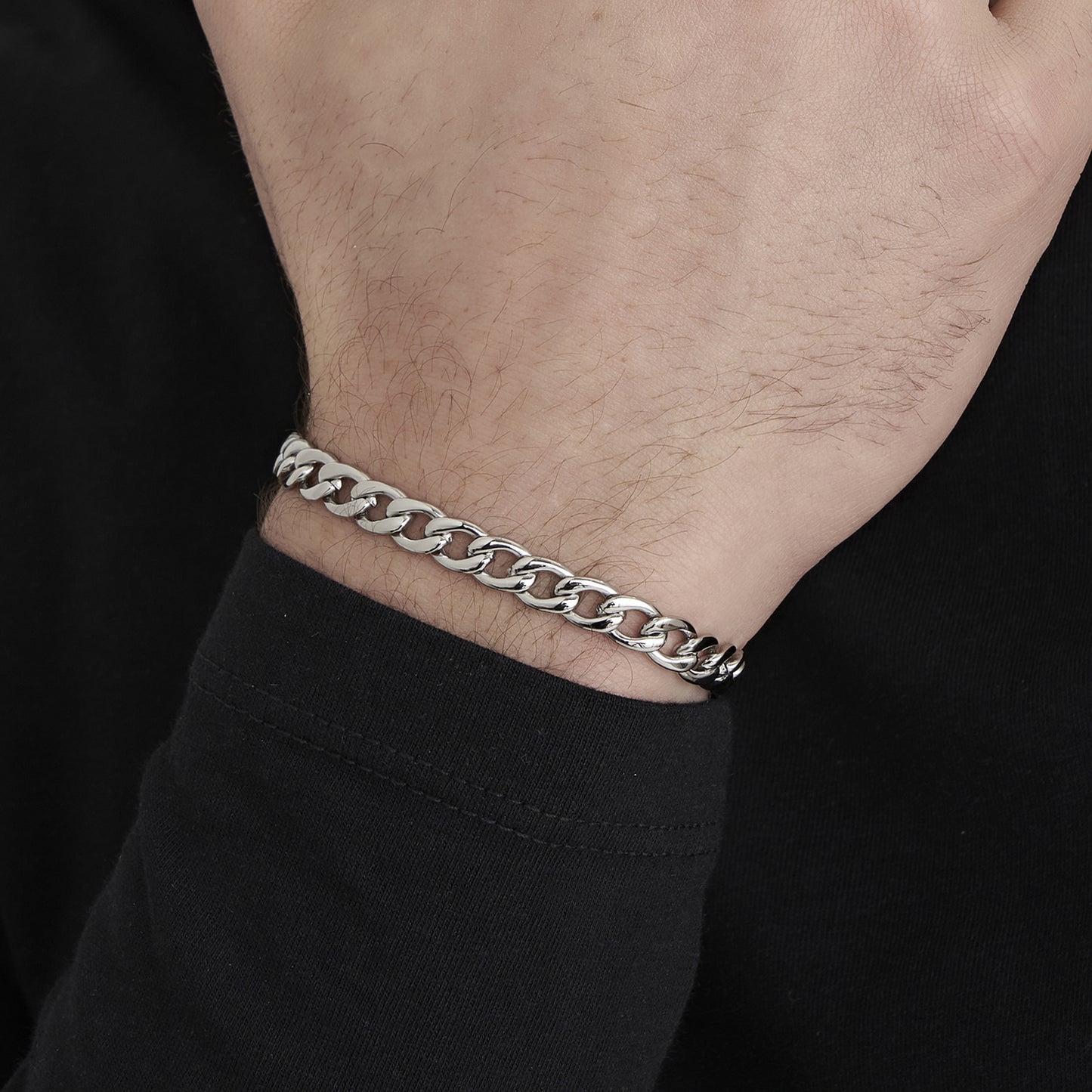 BRACELET HOMME EN ACIER MOULÉ ARGENT Luca Barra